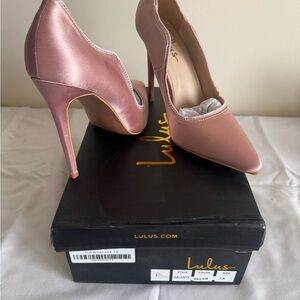 Lulu's Rose Satin Stiletto Heels